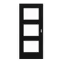 Frontansicht von HÖRMANN Schiebetür Ultramatt Schwarz Duradecor Proline Concepto mit Lichtausschnitt LA 11