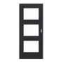 Frontansicht von HÖRMANN Schiebetür Schiefer Schwarz Duradecor Proline Concepto mit Lichtausschnitt LA 11