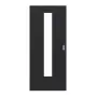 Frontansicht von HÖRMANN Schiebetür Schiefer Schwarz Duradecor Proline Concepto mit Lichtausschnitt LA 24