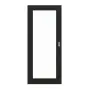 Frontansicht von HÖRMANN Schiebetür Leinen Schwarz Duradecor Proline Concepto mit Lichtausschnitt LA 27