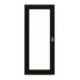 Frontansicht von HÖRMANN Schiebetür Ultramatt Schwarz Duradecor Proline Concepto mit Lichtausschnitt LA 27