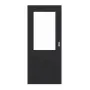 Frontansicht von HÖRMANN Schiebetür Schiefer Schwarz Duradecor Proline Concepto mit Lichtausschnitt LA 7