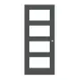 Frontansicht von CLASSEN Schiebetür Frame 5.7 Uni Graphit Dekorfolie mit Lichtausschnitt