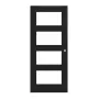 Frontansicht von CLASSEN Schiebetür Frame 5.7 Uni Schwarz Dekorfolie mit Lichtausschnitt