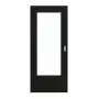 Frontansicht von GARANT Schiebetür 0901-60 Black Resopal mit Lichtausschnitt LA-DIN