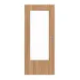 Frontansicht von LEBO Schiebetür Euro Eiche geplankt Matt Echtholzfurniert mit Lichtausschnitt 1 LA 16-40