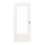 Frontansicht von LEBO Schiebetür Weiß 9016 Lebolit-CPL mit Lichtausschnitt 1 LA 16-40