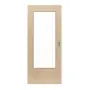 Frontansicht von HÖRMANN Schiebetür Quer Can. Ahorn Matt Echtholzfurnier mit Lichtausschnitt LA-DIN