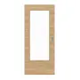 Frontansicht von HÖRMANN Schiebetür Quer Wildeiche Matt Echtholzfurnier mit Lichtausschnitt LA-DIN
