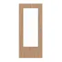 Frontansicht von HÖRMANN Schiebetür Kernbuche Matt Echtholzfurnier mit Lichtausschnitt LA-DIN
