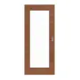 Frontansicht von HÖRMANN Schiebetür Quer Sapeli Matt Echtholzfurnier mit Lichtausschnitt LA groß