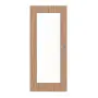 Frontansicht von HÖRMANN Schiebetür Kernbuche Matt Echtholzfurnier mit Lichtausschnitt LA groß