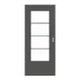 Frontansicht von GARANT Schiebetür 10622-60 Ebony CePaL mit Lichtausschnitt LA-DIN Sprosse SP10