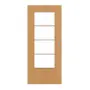 Frontansicht von GARANT Schiebetür Eiche Premium GCK08 mit Lichtausschnitt LA-DIN Sprosse SP10
