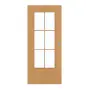 Frontansicht von GARANT Schiebetür Eiche Premium CePaL mit Lichtausschnitt LA-DIN Sprosse SP4