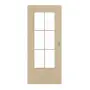 Frontansicht von GARANT Schiebetür Natura Ahorn GCK08 mit Lichtausschnitt LA-DIN Sprosse SP4