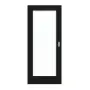 Frontansicht von GARANT Schiebetür 0901-60 Black Resopal mit Lichtausschnitt LA-2