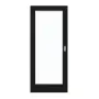 Frontansicht von GARANT Schiebetür 0901-60 Black Resopal mit Lichtausschnitt LA-3