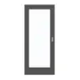 Frontansicht von GARANT Schiebetür 10622-60 Ebony CePaL mit Lichtausschnitt LA-3