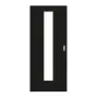 Frontansicht von GARANT Schiebetür 0901-60 Black Resopal mit Lichtausschnitt LA-4 mittig