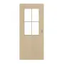 Frontansicht von GARANT Schiebetür Natura Ahorn CePaL mit Lichtausschnitt LA-6 Sprosse SP0