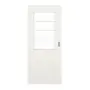 Frontansicht von GARANT Schiebetür Weiß Struktur Premium CePaL mit Lichtausschnitt LA-6 Sprosse SP10