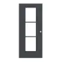 Frontansicht von CLASSEN Schiebetür Graphit CPL 4.5 mit Lichtausschnitt 