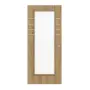 Frontansicht von CLASSEN Schiebetür 4.9 Hickory Eiche CPL mit Lichtausschnitt