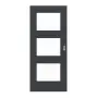 Frontansicht von LEBO Schiebetür Ultramatt Anthrazit ähnl. RAL 7016 Versio mit Lichtausschnitt LA 11