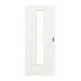 Frontansicht von LEBO Schiebetür Ultramatt Weiß ähnl. RAL 9016 Versio mit Lichtausschnitt LA 24 mittig