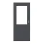 Frontansicht von LEBO Schiebetür Strukturiert Anthrazit ähnl. RAL 7016 Versio mit Lichtausschnitt LA 7