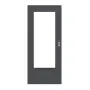 Frontansicht von LEBO Schiebetür Strukturiert Anthrazit ähnl. RAL 7016 Versio mit Lichtausschnitt LA-DIN