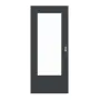 Frontansicht von LEBO Schiebetür Ultramatt Anthrazit ähnl. RAL 7016 Versio mit Lichtausschnitt LA-DIN