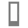 Frontansicht von LEBO Schiebetür Ultramatt Hygge Grau ähnl. RAL 7037 Versio mit Lichtausschnitt LA-DIN