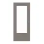 Frontansicht von LEBO Schiebetür Ultramatt Taupe Versio mit Lichtausschnitt LA-DIN