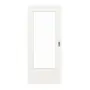 Frontansicht von LEBO Schiebetür Ultramatt Weiß ähnl. RAL 9016 Versio mit Lichtausschnitt LA-DIN