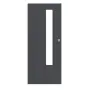 Frontansicht von CLASSEN Schiebetür Natura HK M5 Graphit RAL 7024 CPL mit Lichtausschnitt