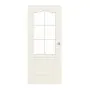 Frontansicht von Provence Typ 4002-B-LA Sprosse 5 Weißlack Schiebetür - Westag