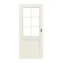 Frontansicht von Schiebetür TE-25 Nordische Fichte astarm gebürstet weiß lackiert Massivholz