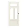 Frontansicht von Schiebetür TE-49 Nordische Fichte astarm gebürstet weiß lackiert Massivholz