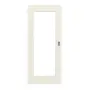 Frontansicht von Schiebetür TM-12 Nordische Fichte astarm gebürstet weiß lackiert Massivholz