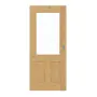 Frontansicht von Schiebetür TM-21 Eiche astig Massivholz