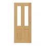 Frontansicht von Schiebetür TM-22 Eiche astarm Massivholz