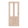 Frontansicht von Typ 02-04-LA 2 Fichte Massivholz Schiebetür - Kilsgaard