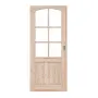 Frontansicht von Typ 02-SP 6-B Fichte Massivholz Schiebetür - Kilsgaard