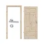 Komplettset-Ansicht von Innentür-Set Typ 6002-04N Kiefer Massivholz mit Zarge und Drücker - Radex