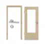 Komplettset-Ansicht von GARANT Zimmertür-Set Natura Ahorn CPL mit Lichtausschnitt LA-DIN mit Zarge und Drücker