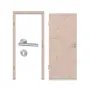 Komplettset-Ansicht von Innentür-Set TG-1 Fichte astig quer Massivholz mit Zarge und Drücker