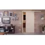 Front-Milieuansicht der vor der Wand laufenden CLASSEN Schiebetür Modena 4 Eiche Sonoma 3D Look 