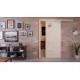 Front-Milieuansicht der vor der Wand laufenden CLASSEN Schiebetür Modena 4 LA 1/4 Eiche Sonoma 3D Look mit Lichausschnitt